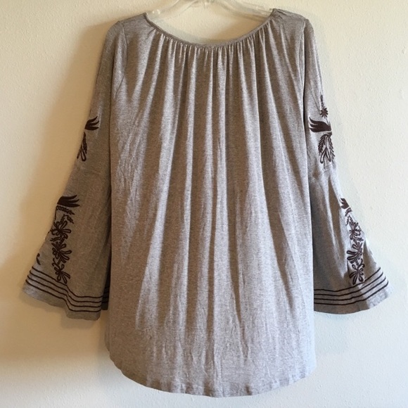 Oversized Swing Blouse Long Sleeve Top Embroidered - Picture 8 of 9